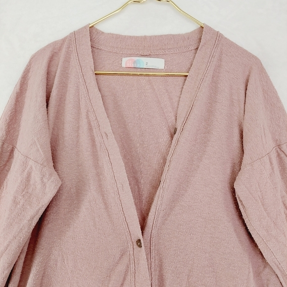 Free People Beach Button Front V Neck Pockets Casual Lagenlook Cardigan P7055 - Picture 2 of 7